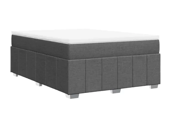 Sommier à lattes de lit avec matelas Gris foncé 140x190cm Tissu