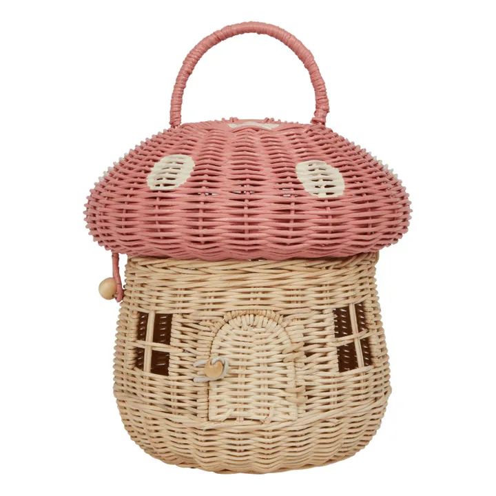 Olli Ella Panier Champignon en rotin | Rose