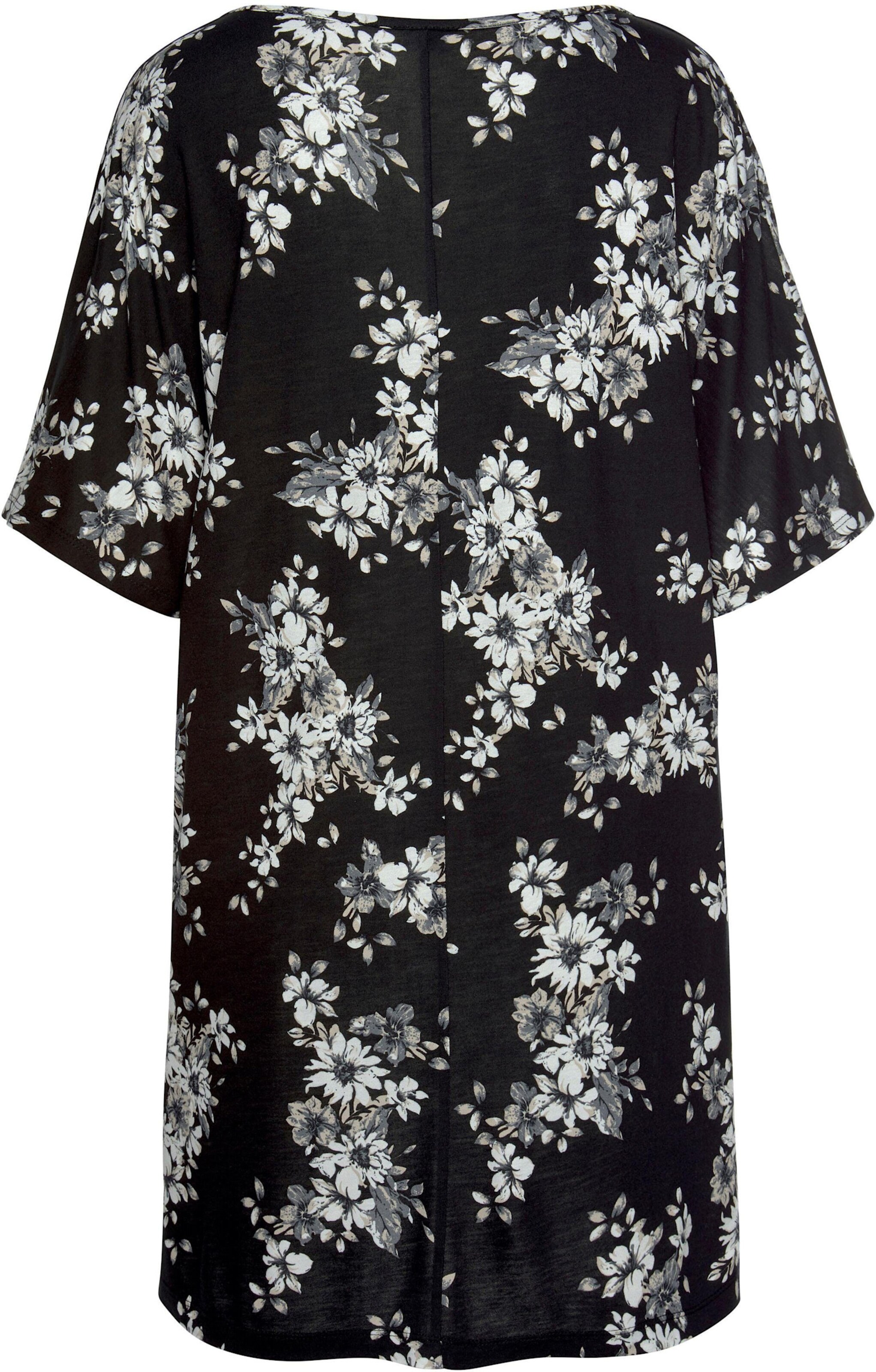 LASCANA Longshirt in schwarz-bedruckt