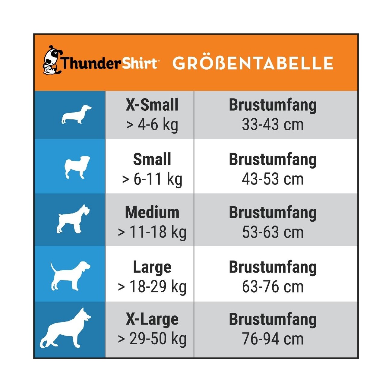 Thundershirt Beruhigungsweste grau S