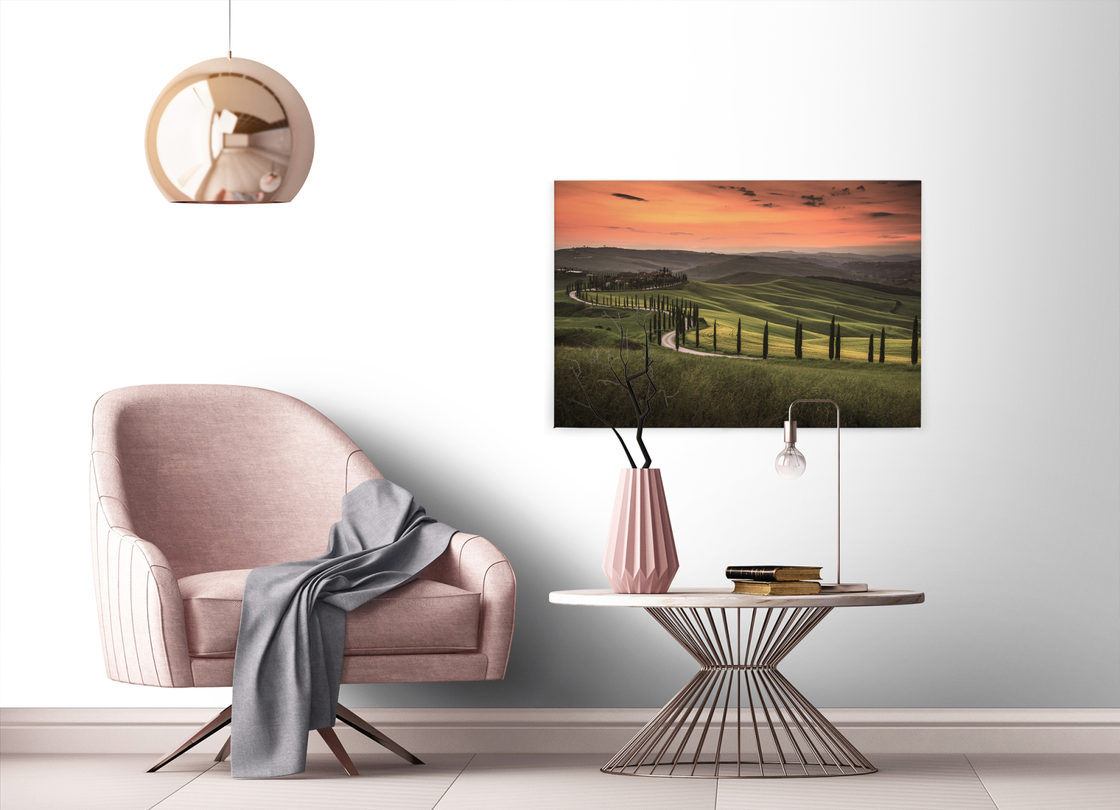 Leinwandbild TOSKANA - grün - 90x60 cm