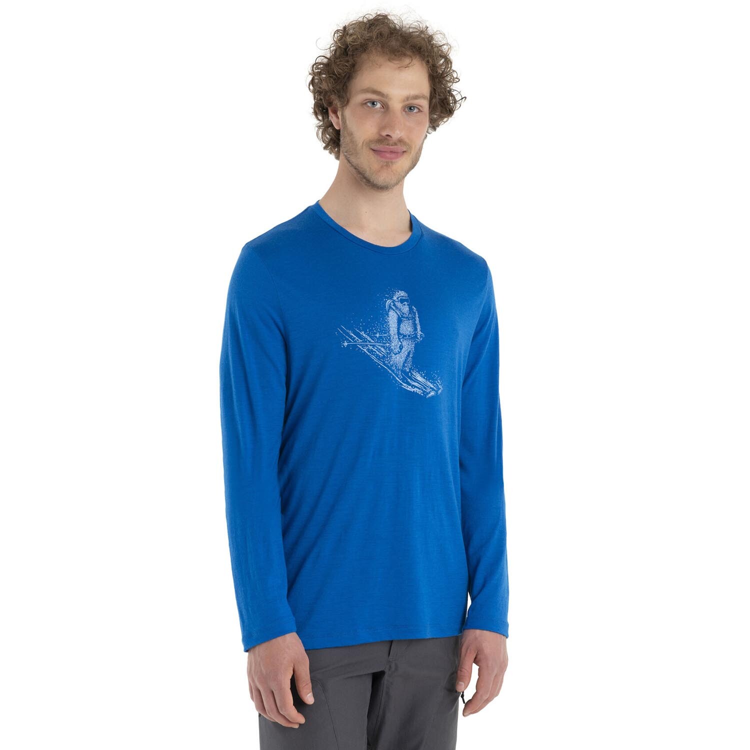 Icebreaker Mens Tech Lite II L/S Tee Skiing Yeti