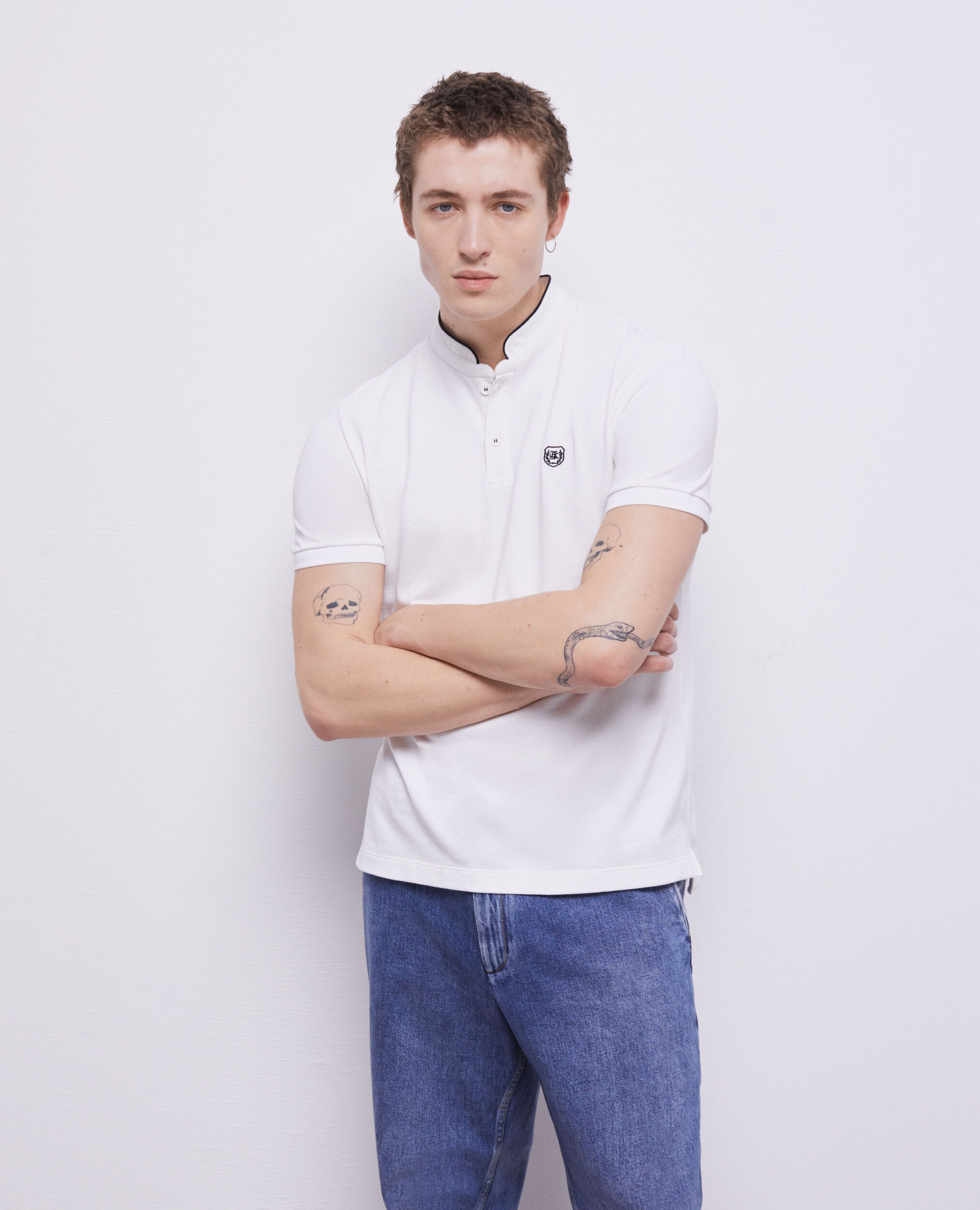 Polo col officier blanc