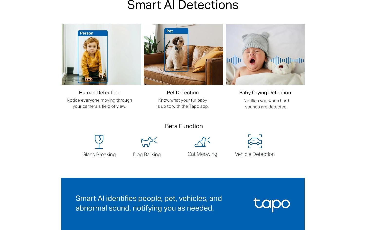 Netzwerkkamera Tapo C220Schwenken/Neigen AI Home Security Wi-Fi Kamera