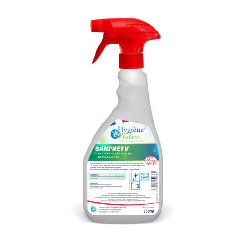 Nettoyant détartrant sanitaire Ecocert Hygiène et Nature Sani'net V pulvérisateur de 750ml