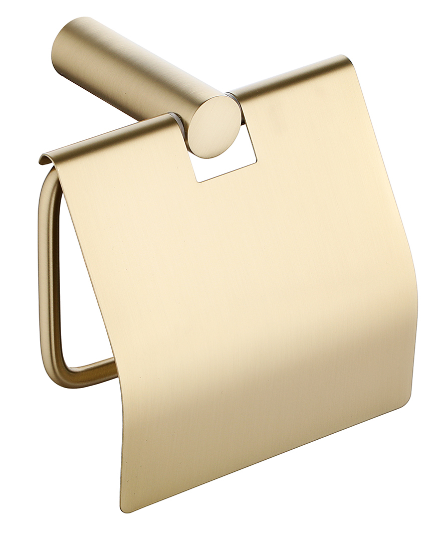 Mueller Gold toiletrolhouder met klep geborsteld messing