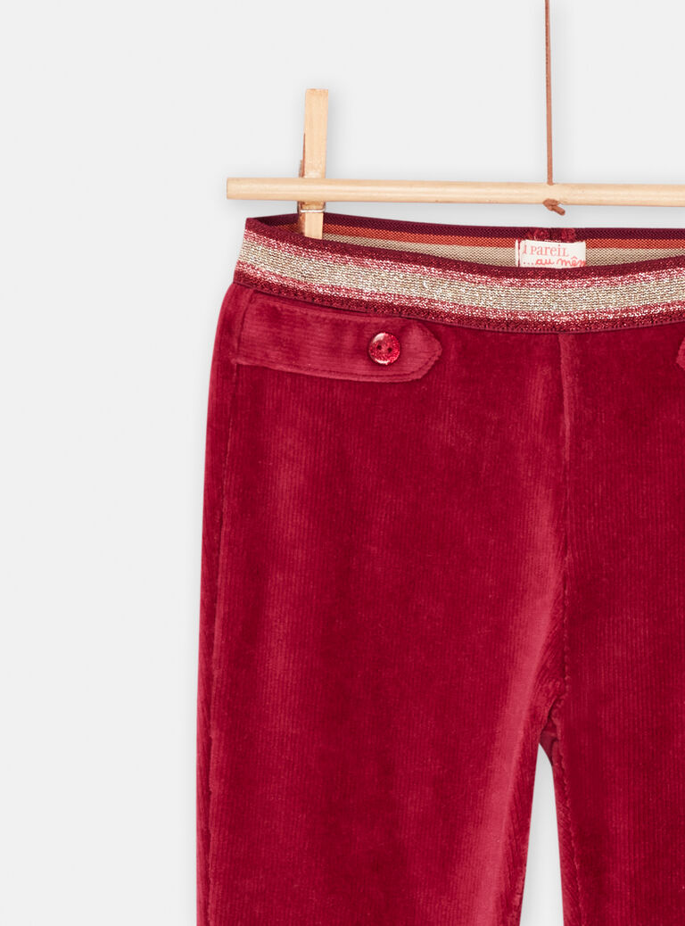 Pantalon prune en velours fille