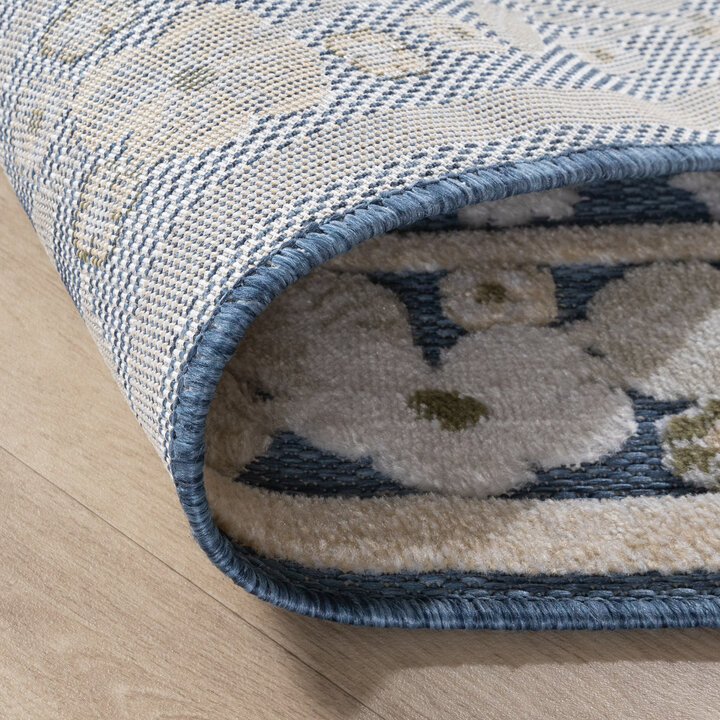 Binnen- & buitenvloerkleed - Bloom Oriental Blauw
