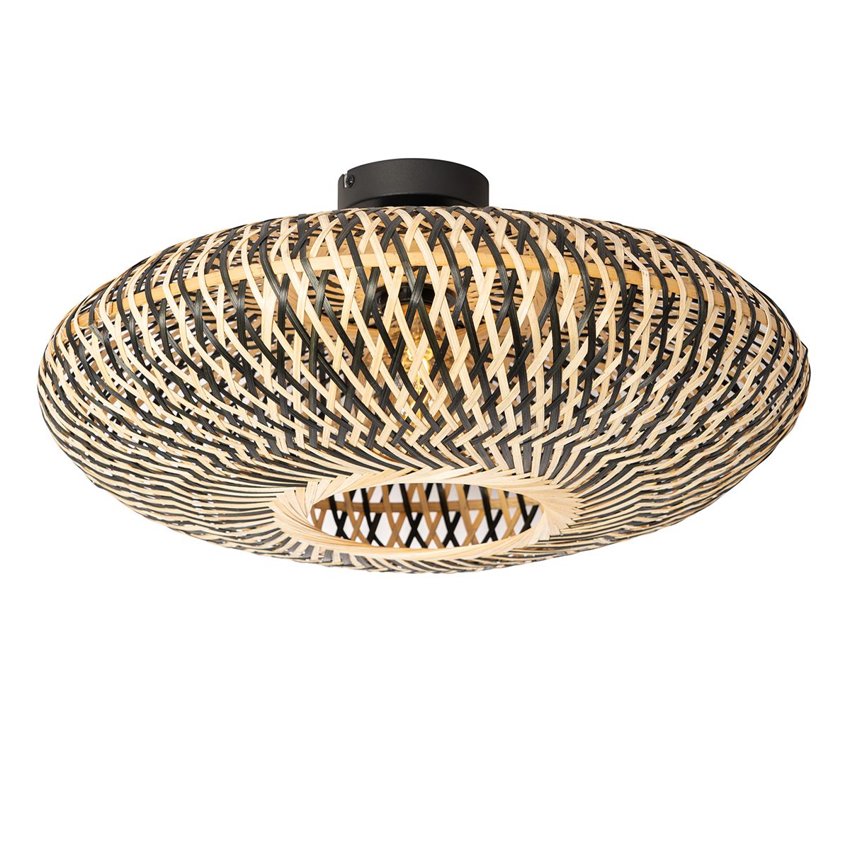 Oosterse plafondlamp zwart bamboe 50 cm - Ostrava