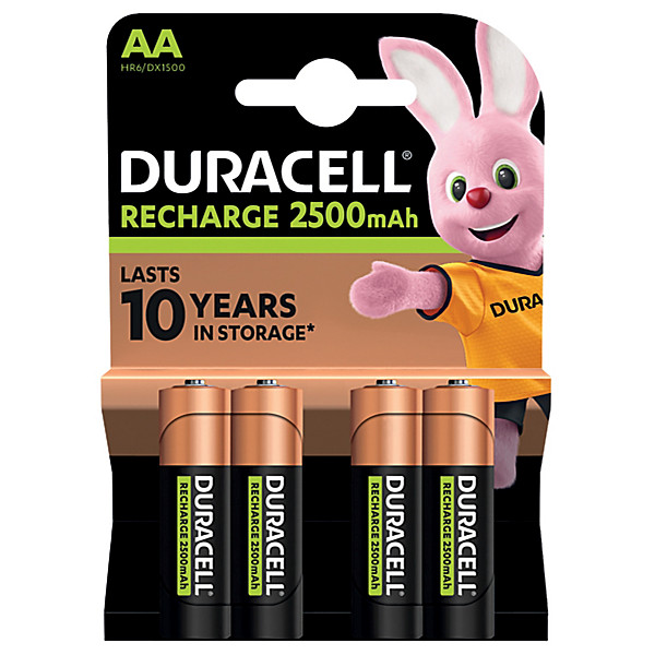 Piles rechargeables Duracell Ultra 2500mAh LR06 AA, lot de 4