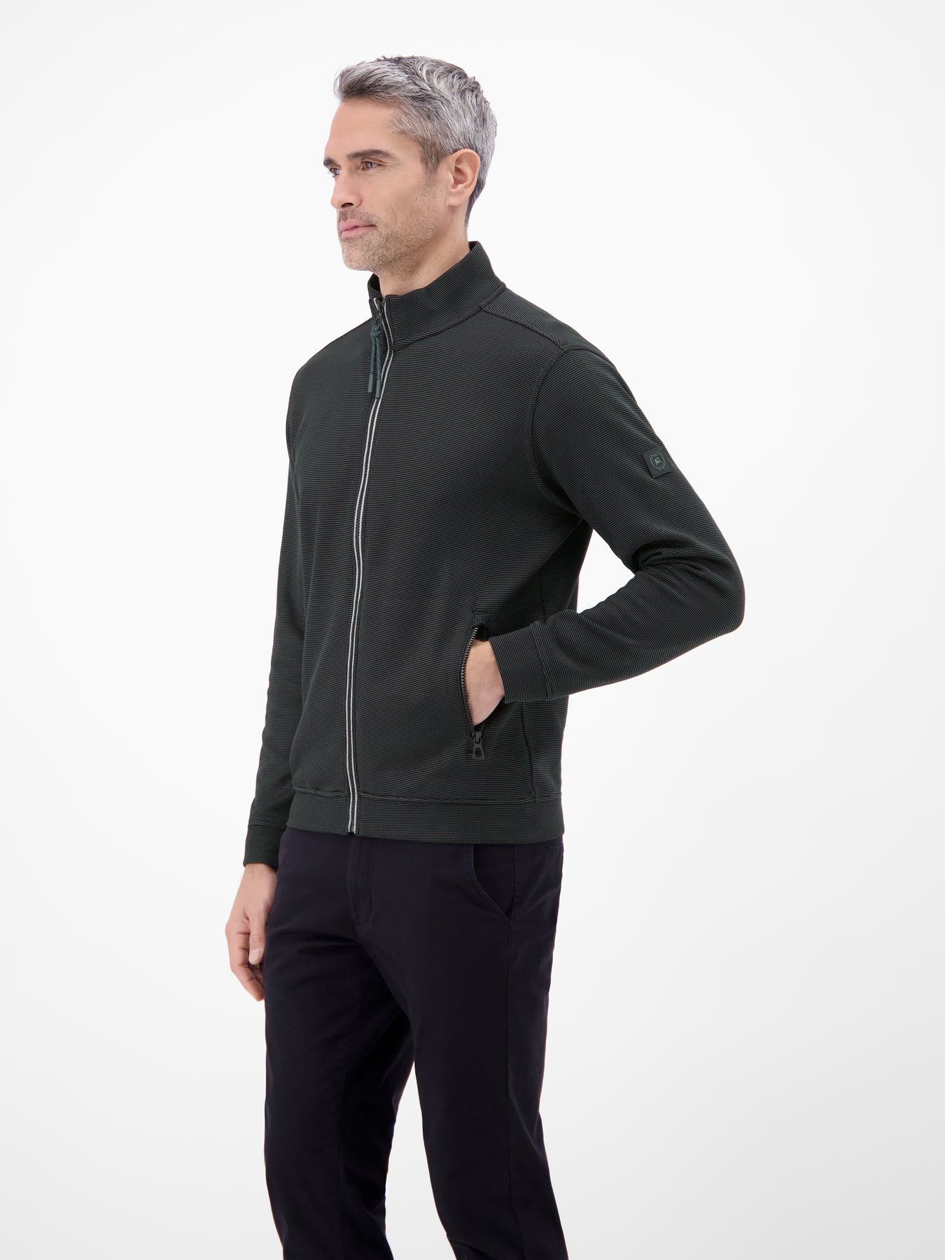 Sweatjacke aus Baumwollmischgewebe