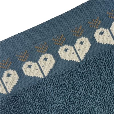 Linge de toilette motif cœur - 450 g/m²