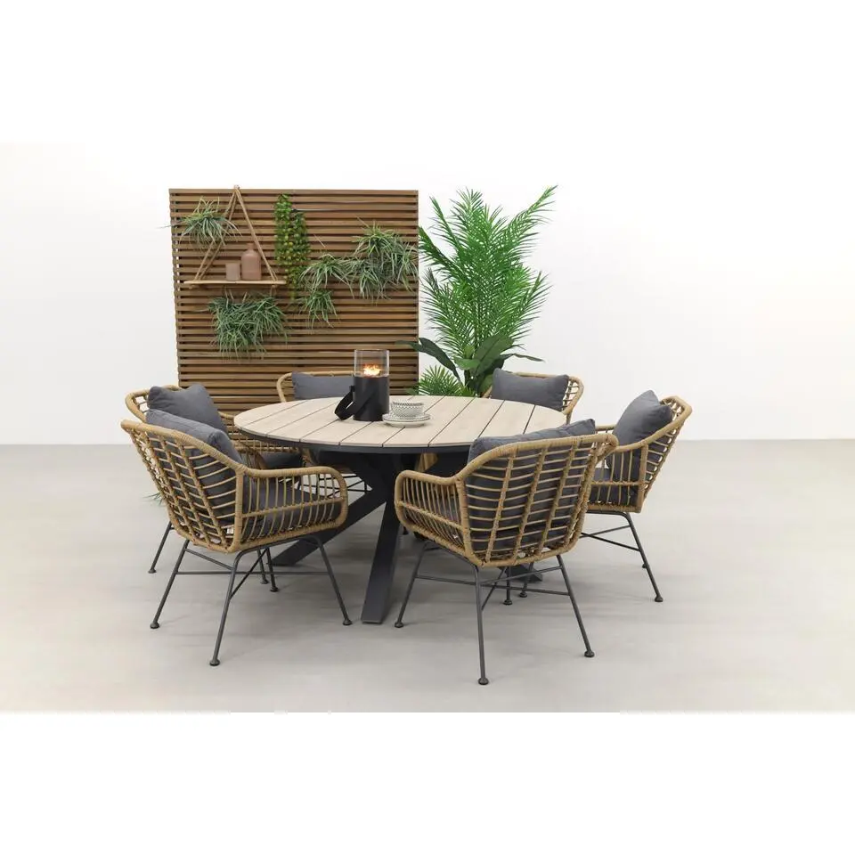 Garden Impressions Margriet naturel / Edison 148 cm. - ronde tuinset