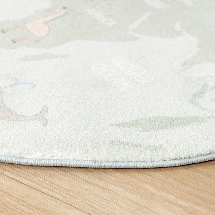 Rond kindervloerkleed - Globe Mint | Werelds plezier!