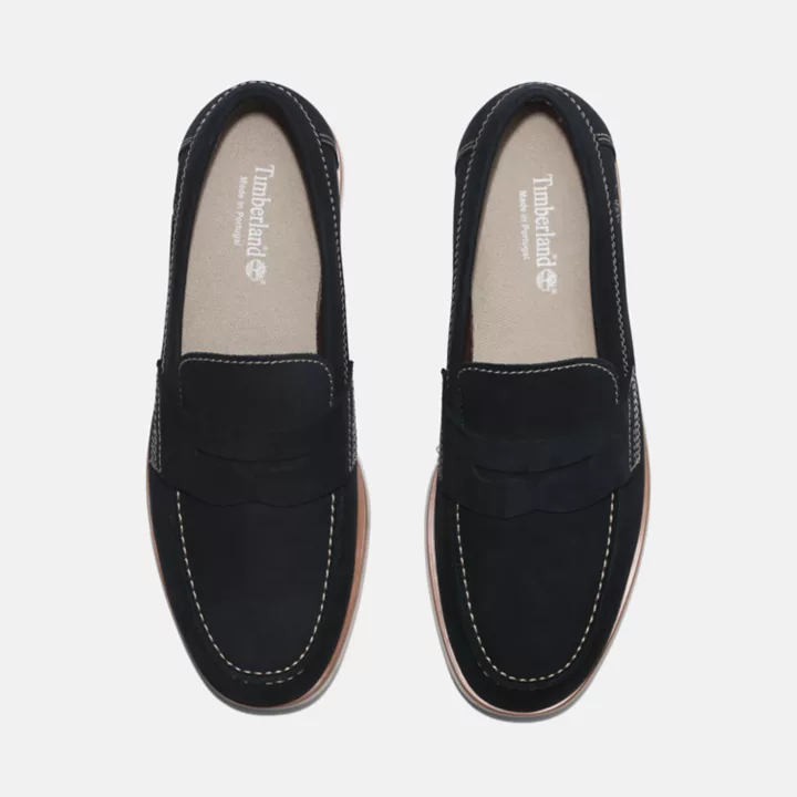 Chaussure bateau classique pour homme en bleu marine