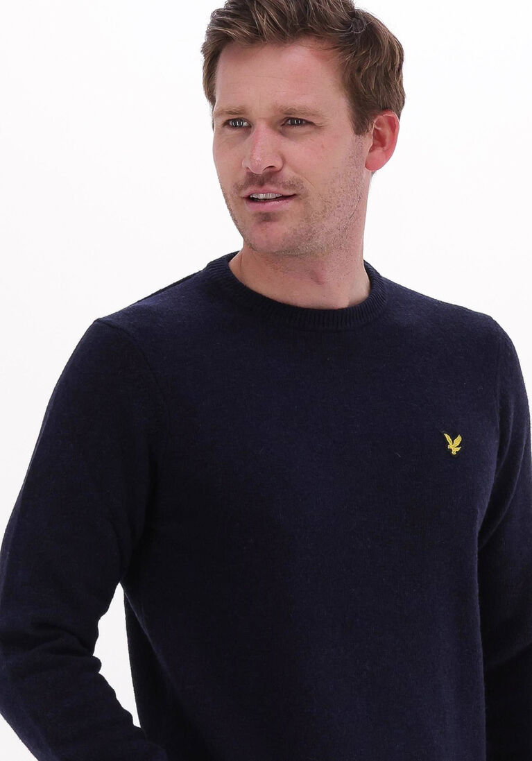 LYLE & SCOTT donkerblauwe lyle & scott trui crew neck lambswool blend jump