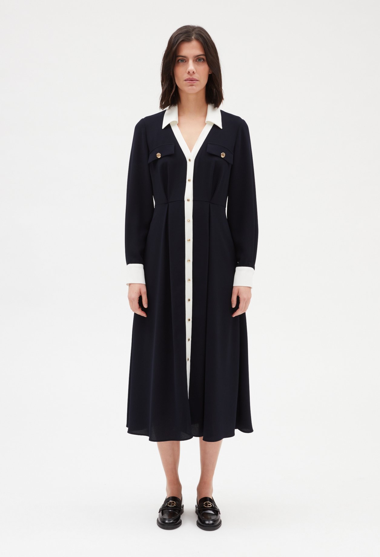 Robe midi marine