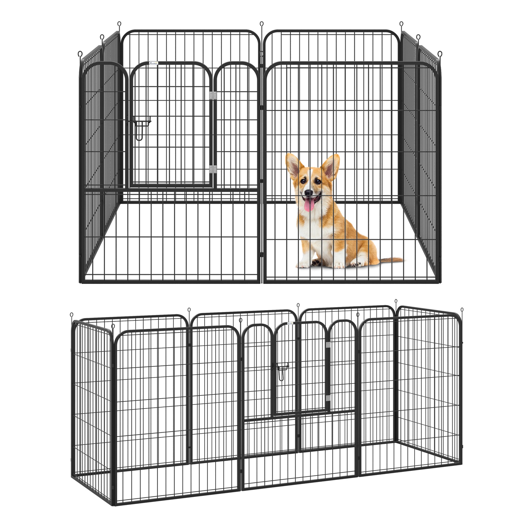 PawHut Laufstall schwarz 79 x 100 Pro Gitterelement (8 insgesamt) (BxH)