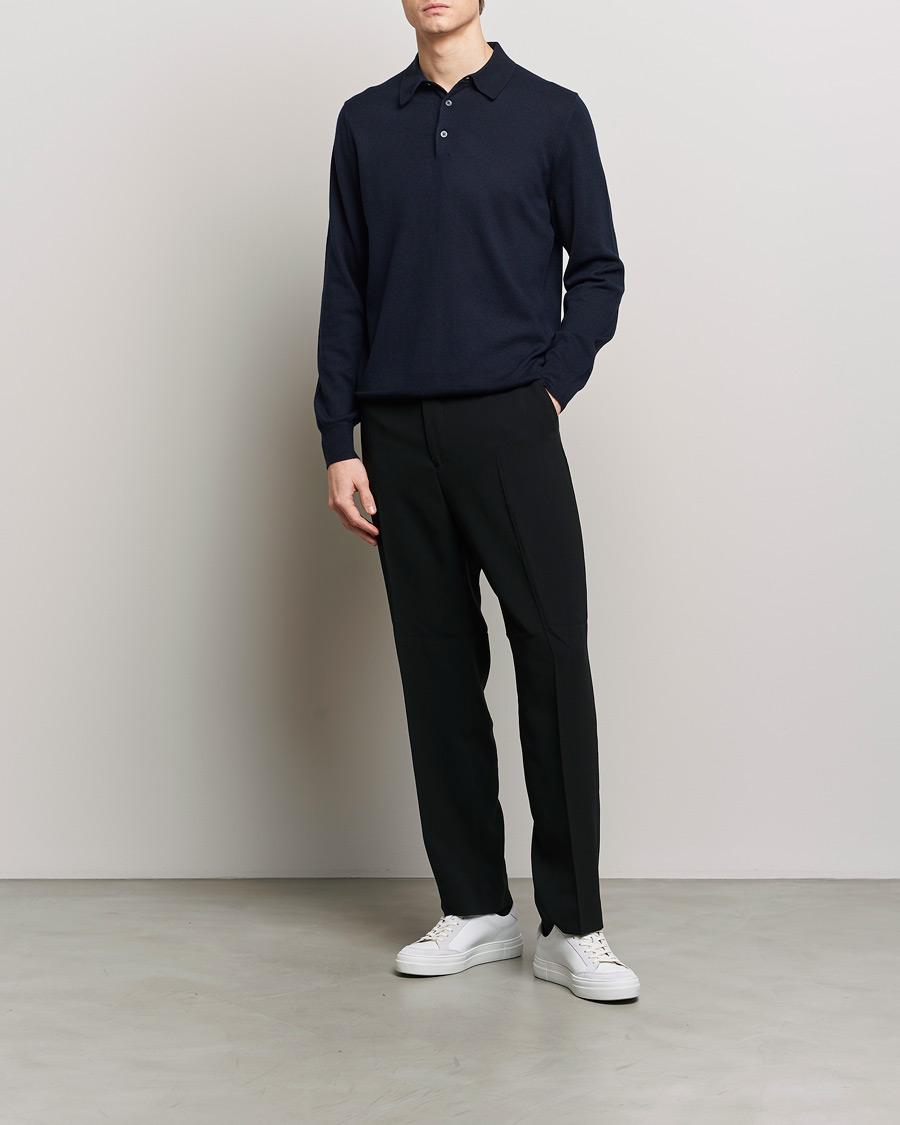 Filippa K Knitted Polo Shirt Navy
