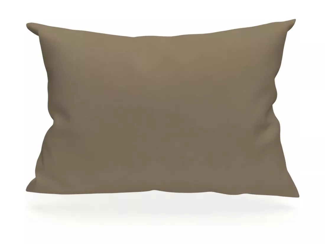 Taie d'oreiller rectangle US 50x75 cm en coton uni 57 Fils SOLEIL D'OCRE taupe