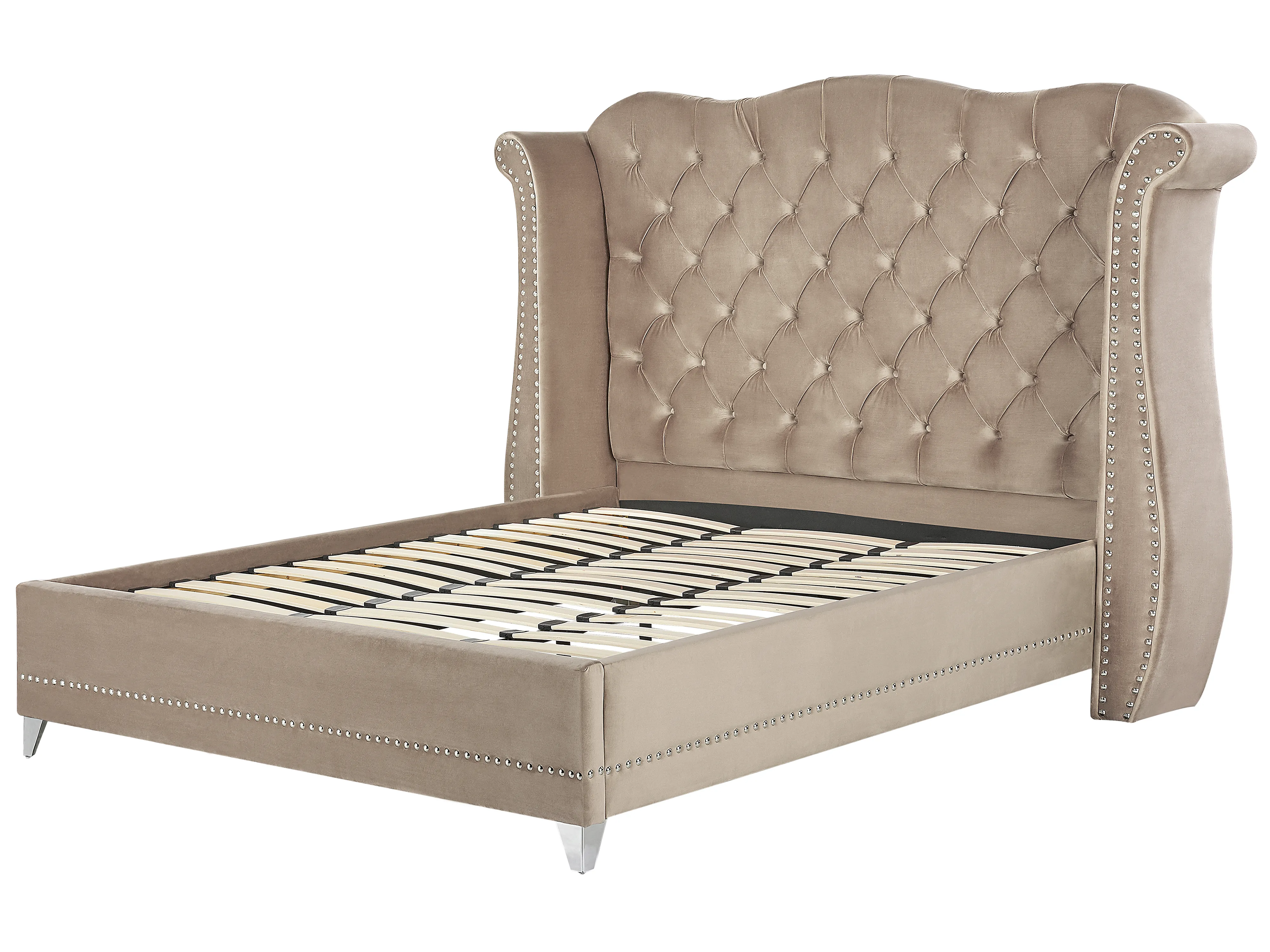 Bed Fluweel AYETTE 180 x 200 cm Taupe