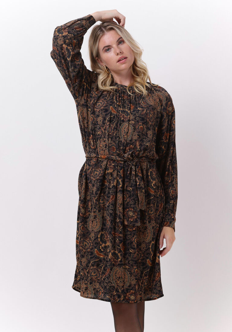 BY-BAR bruine by-bar midi jurk dae aida dress