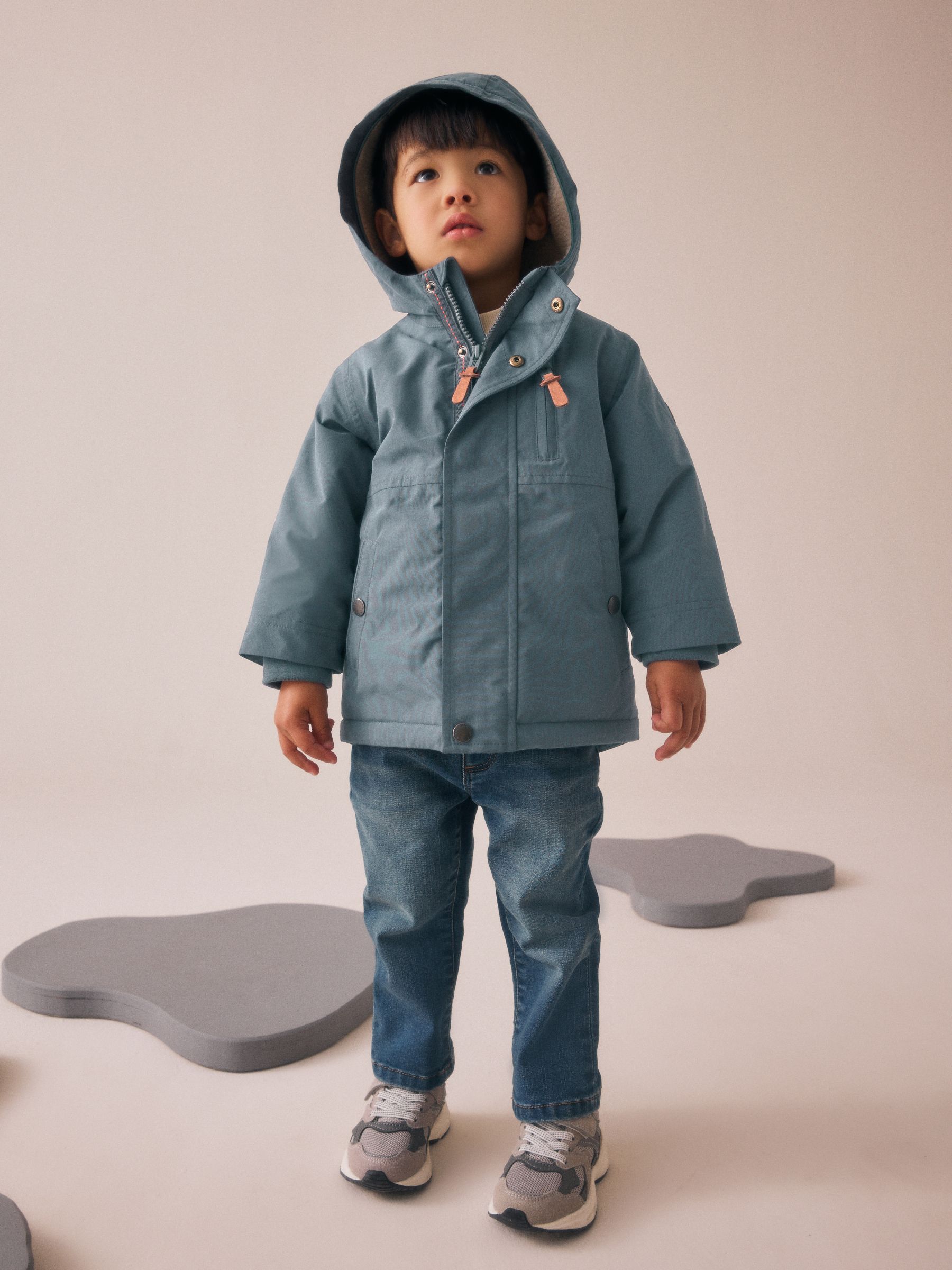 Grijs - Waterdichte parka met borgvoering (3mnd -7jr)