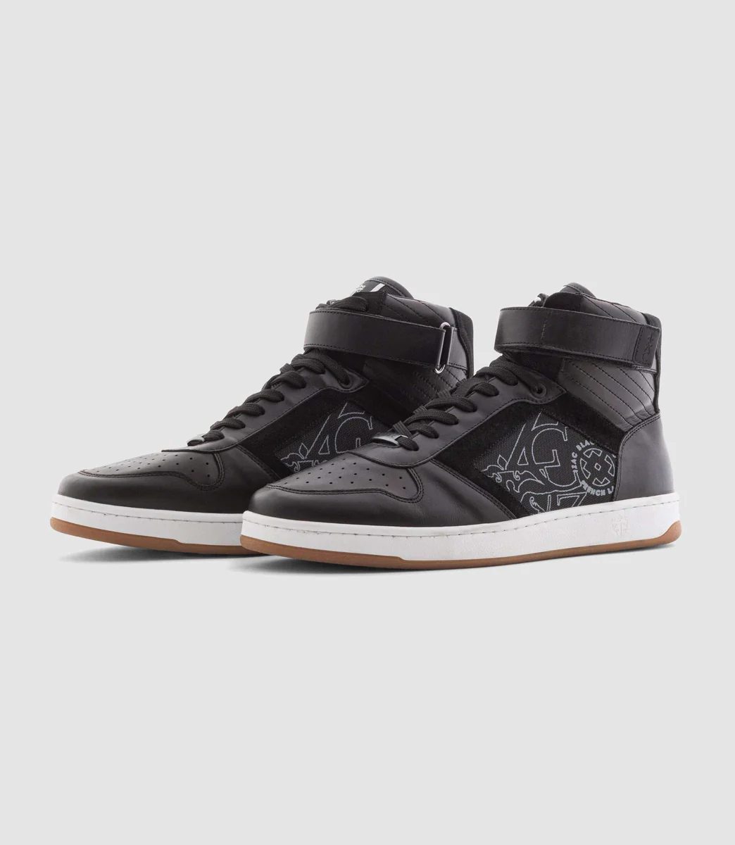 Sneakers en cuir noir 