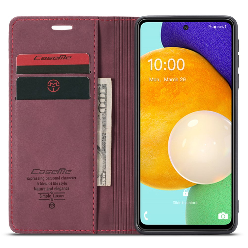 Samsung Galaxy A53 5G Leder Tasche Flip Wallet Etui mit Kartenfächern - Dunkelrot