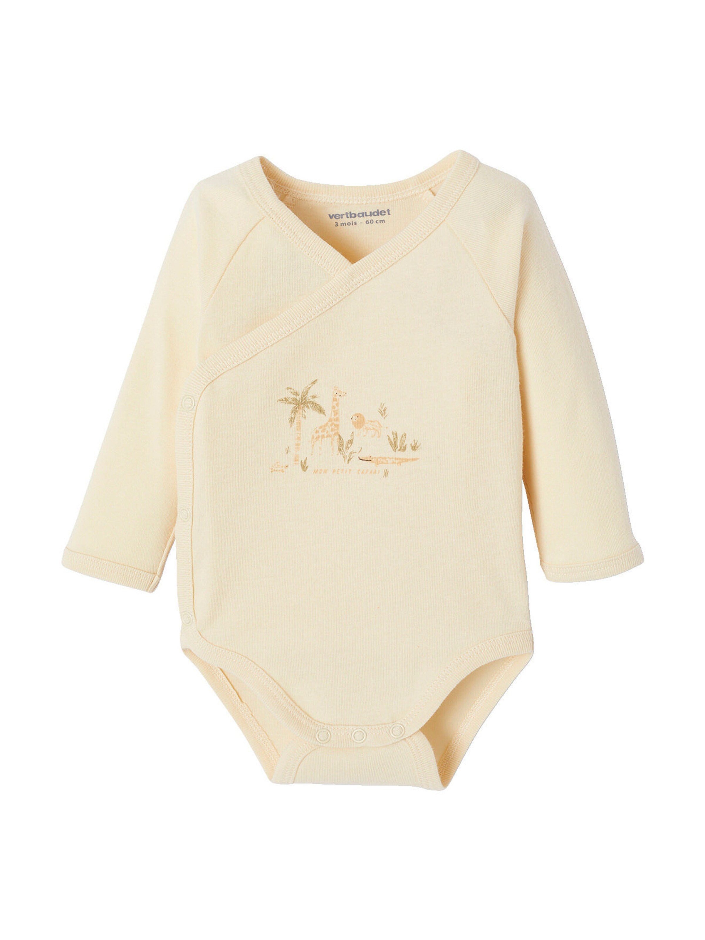 Vertbaudet Bio-Kollektion: Baby Geschenk-Set aus Body, Latzhose & Mütze wollweiß