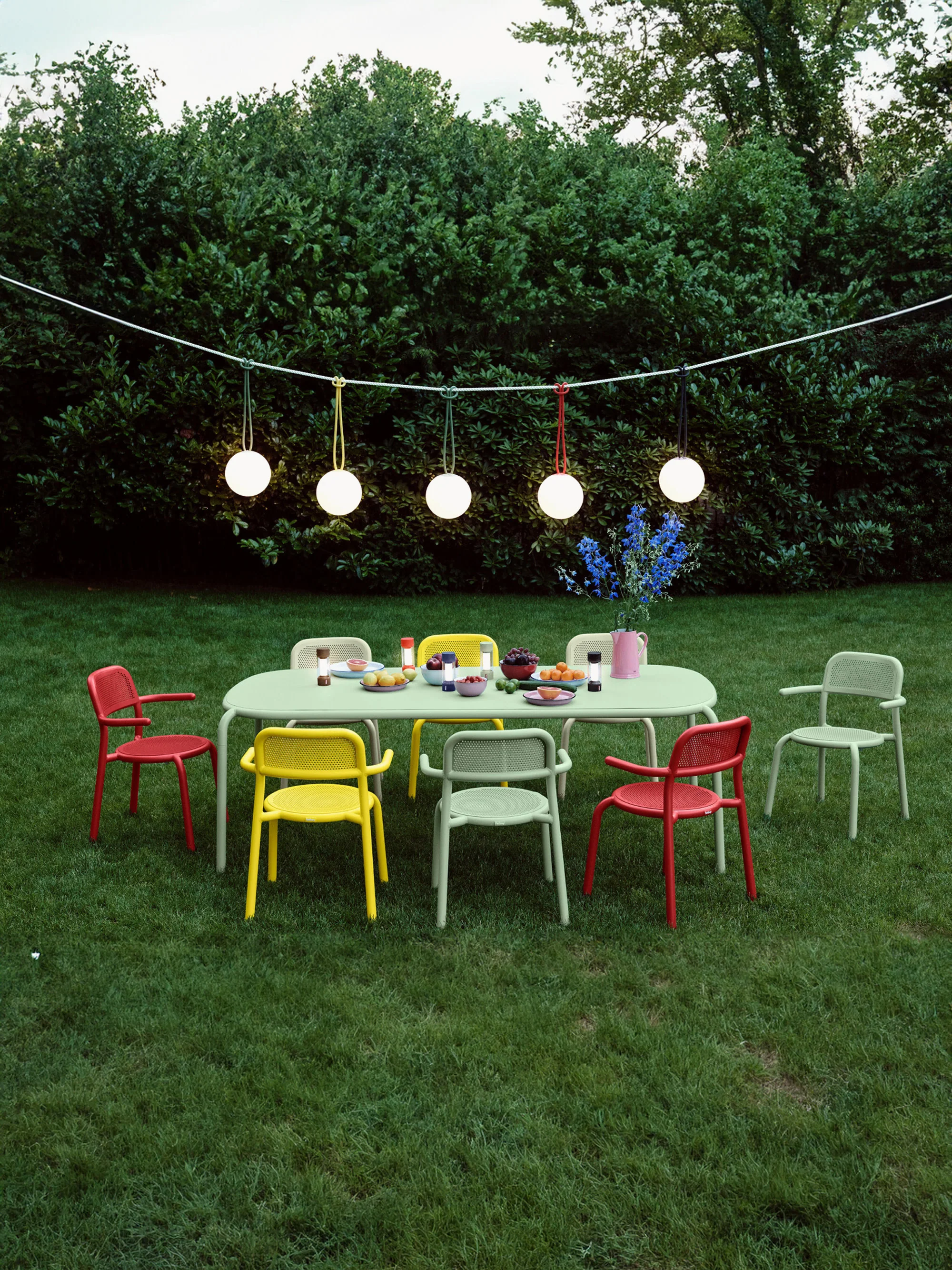 Draagbare outdoor LED-hanglamp Bolleke, dimbaar