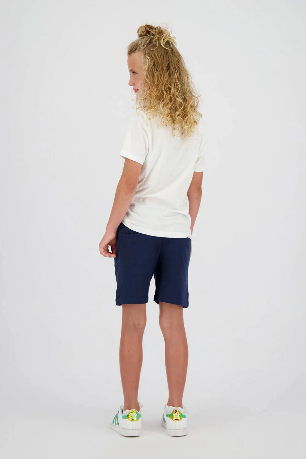 Messi T-shirt + sweatshort wit/donkerblauw