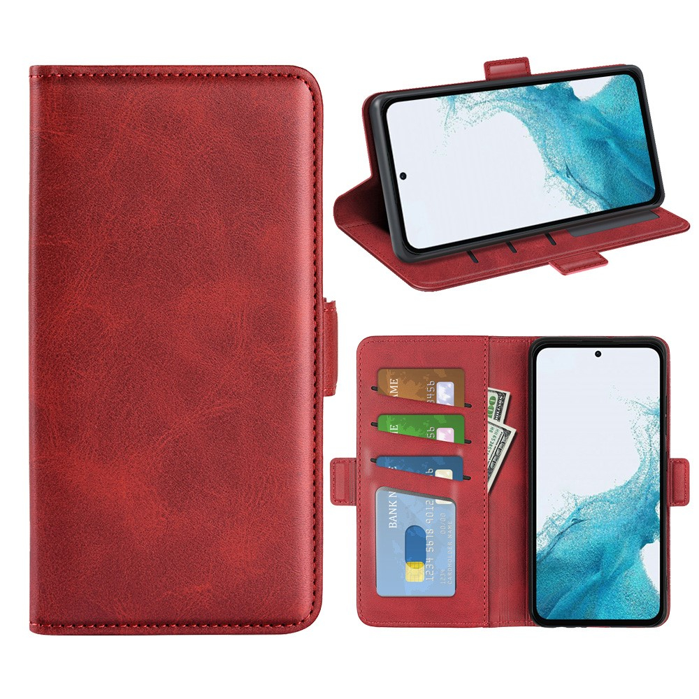 Samsung Galaxy A54 5G Vintage Leder Tasche Flip Cover Fashion Design - Rot