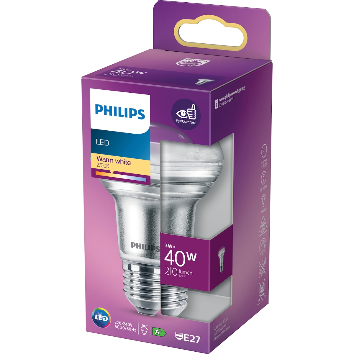 Philips LED-lyspære 3W E27