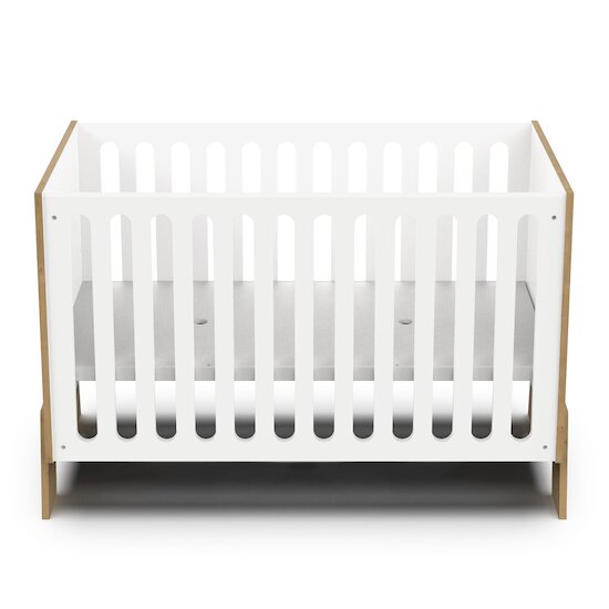Albizia Lit bébé   Blanc / chêne        60 x 120 cm   de               CBA Meubles