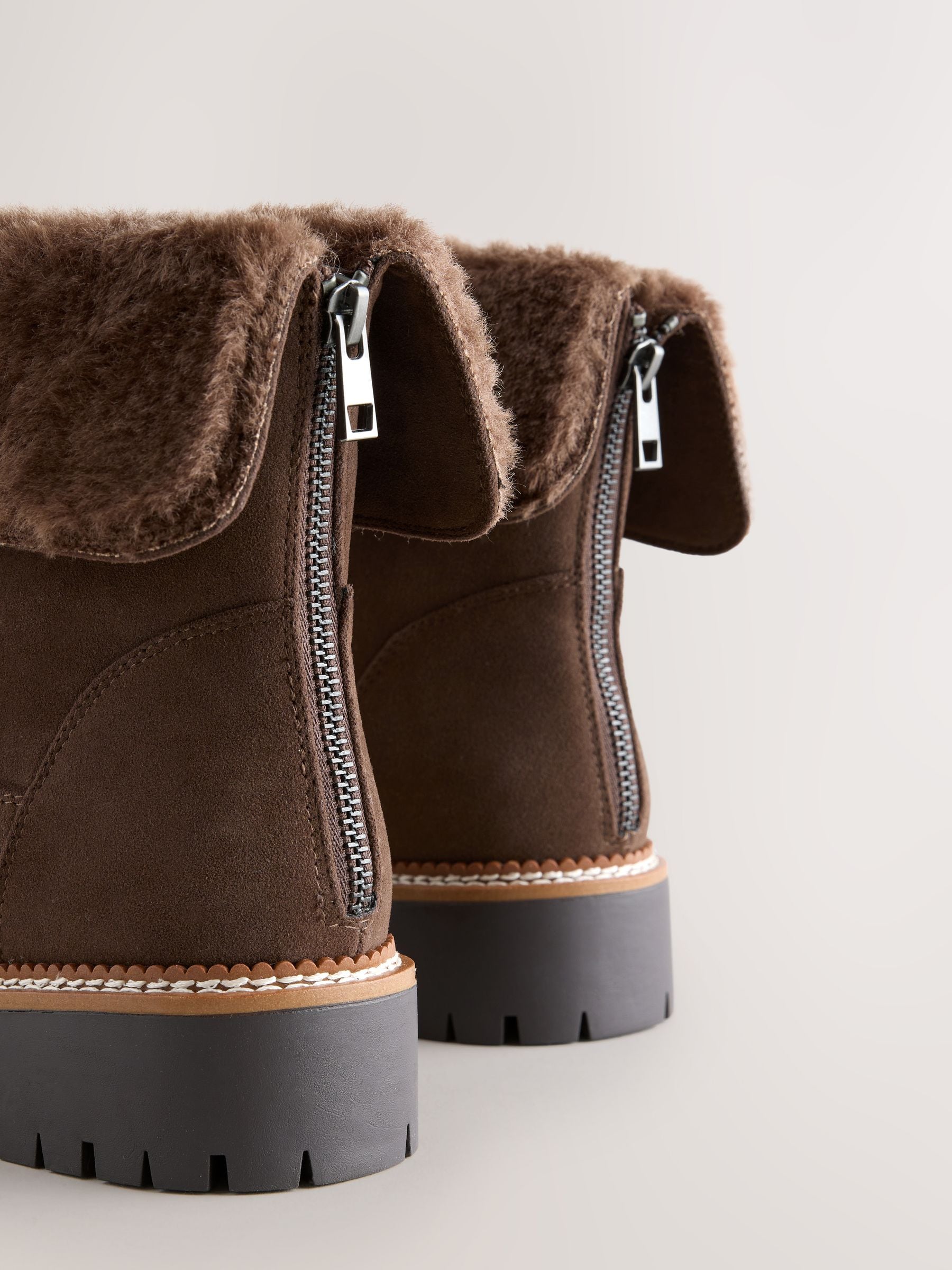 Chocoladebruin - Forever Comfort® Faux Fur Cuff Ankle Boots