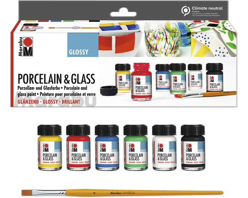 Marabu Porselein & Glas Starterset Glanzend