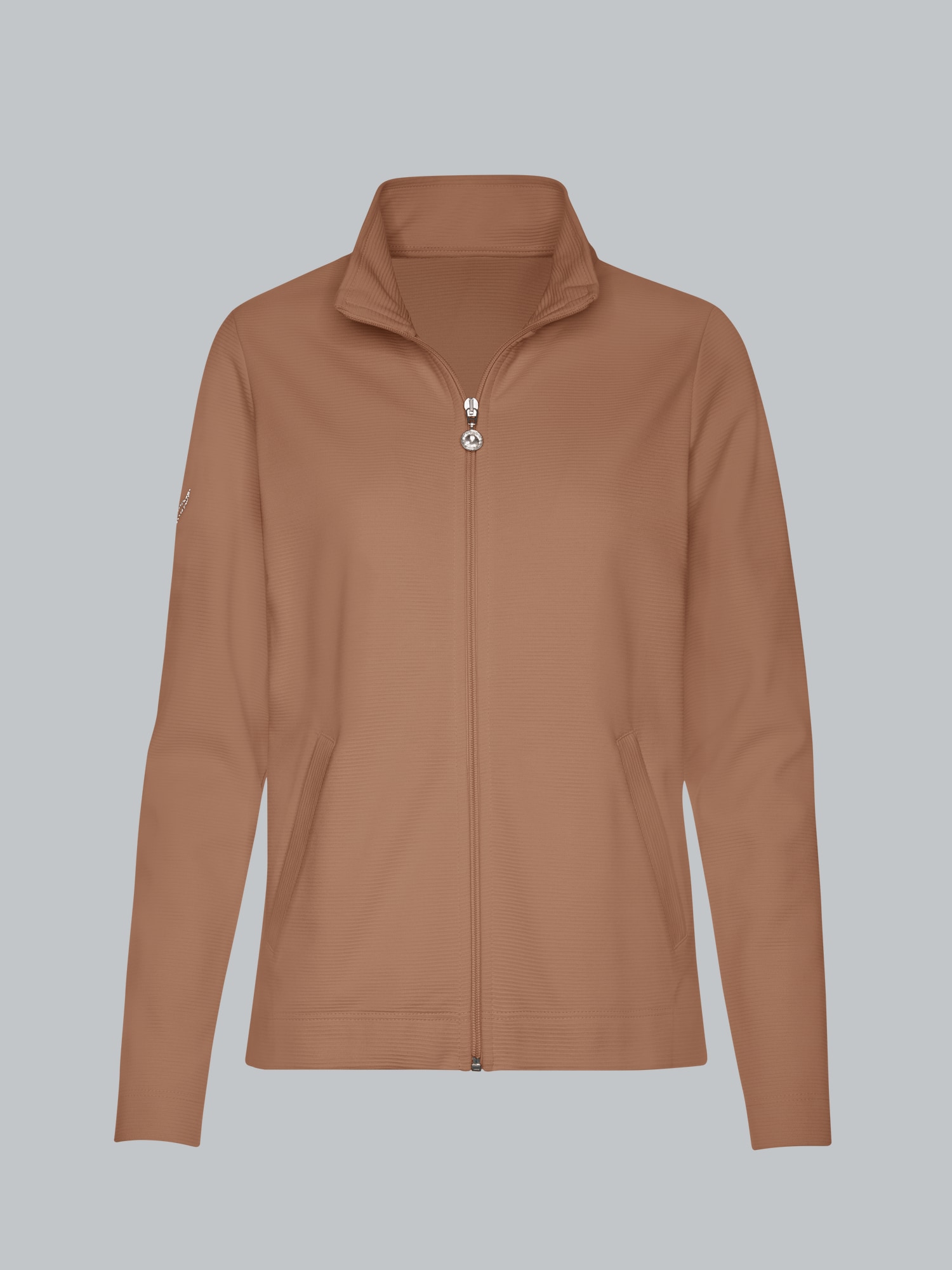 Jacke mit funkelnden Strass-Steinen Haselnuss