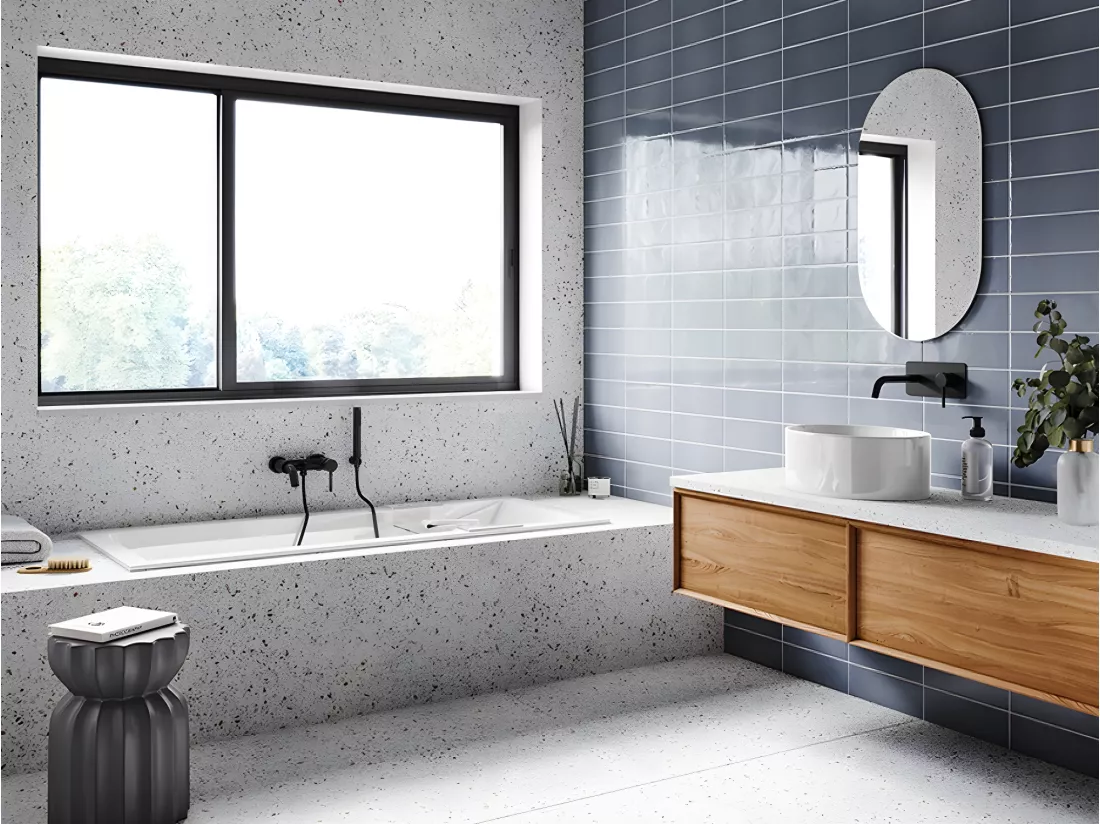 Baignoire rectangulaire blanche à encastrer + repose tête - MODERN SLIM - 140 x 70 cm