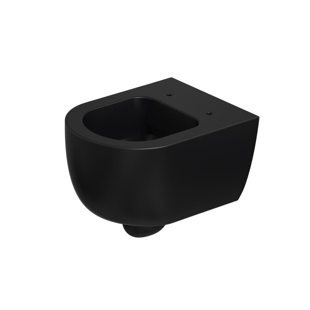 Xenz Gio randloos toilet 47cm met vortexspoeling en zitting zwart mat