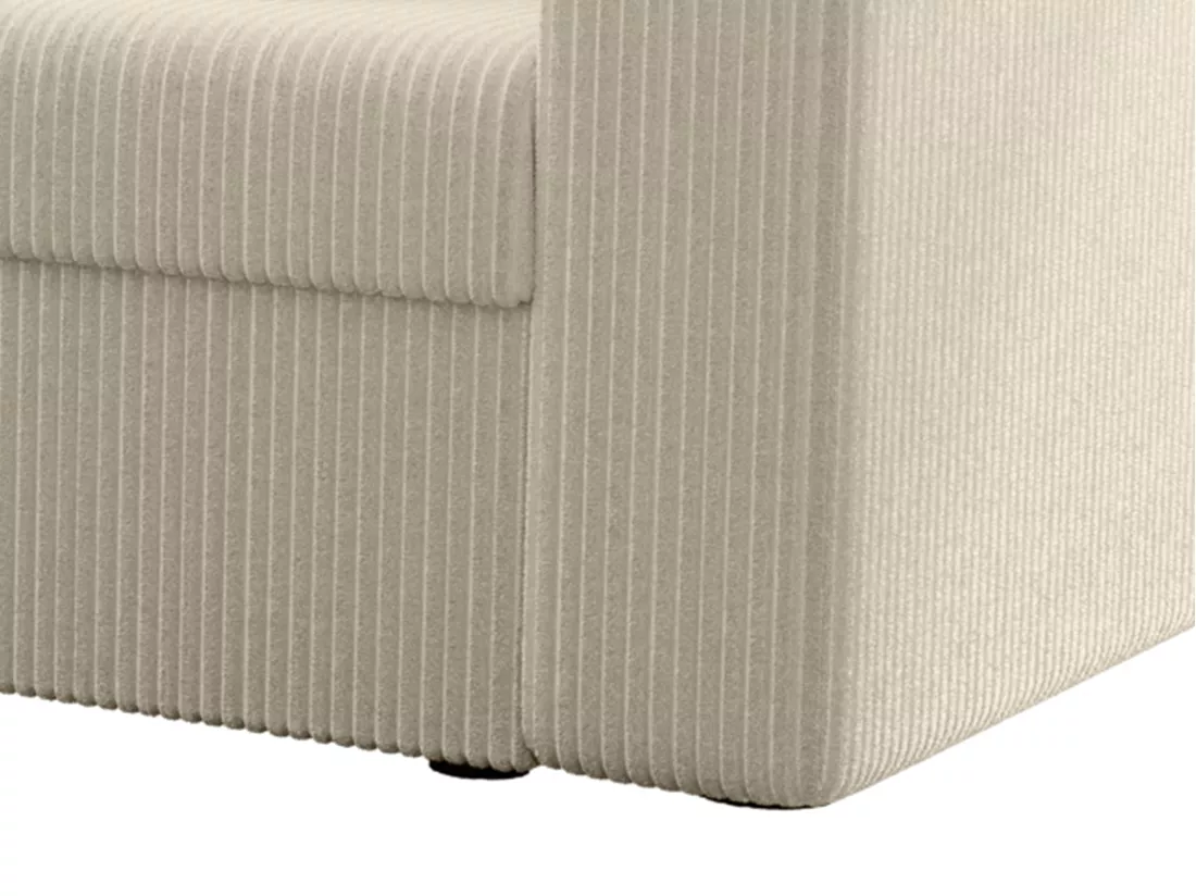 Canapé d'angle convertible et réversible en velours côtelé beige ONABIA