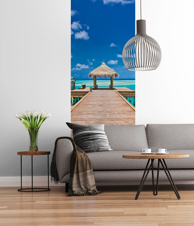 Komar Fototapete »Digitaldruck Vlies -  Beach Resort - Grösse 100 x 280 cm« bedruckt glatt Wohnzimmer, Schlafzimmer