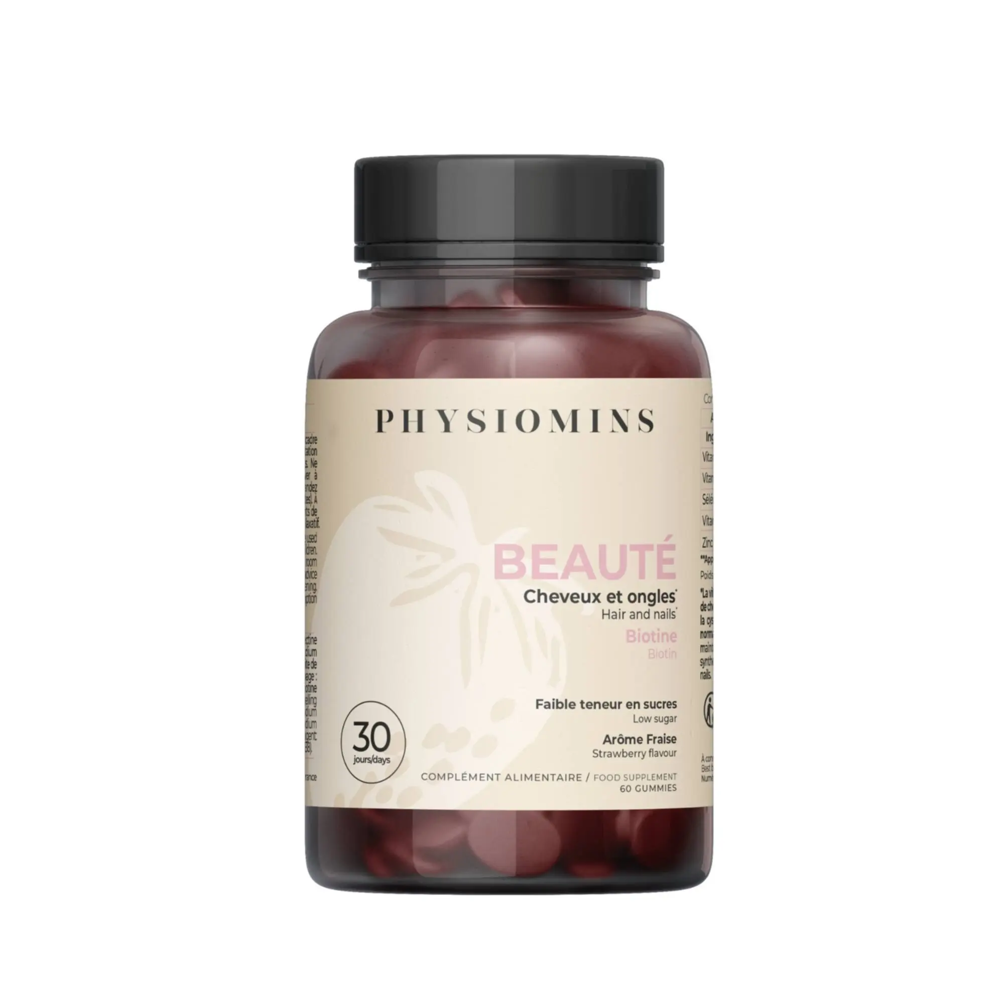 Physiomins - Beauté Cheveux & ongles60 gummies - Complément alimentaire