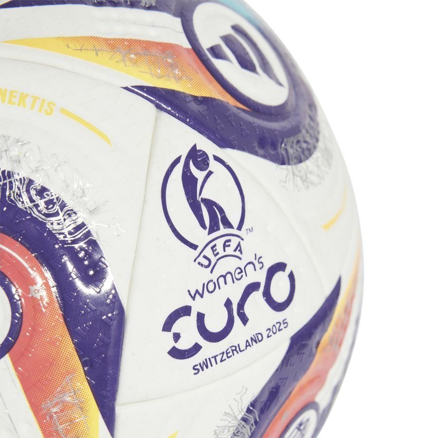 adidas Ballon Konektis Pro Women's EURO 2025 Ballon de Match - Blanc/Violet/Lucid Lemon