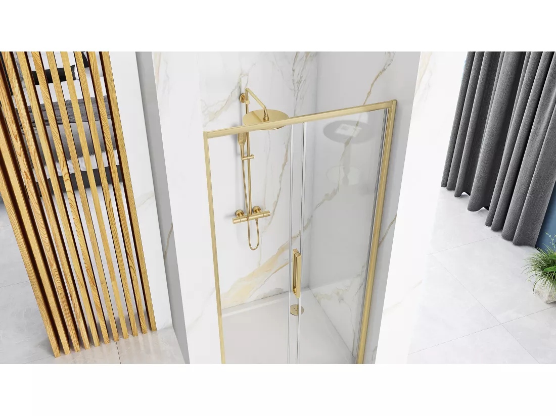 Porte De Douche Coulissante Rea Rapid Slide 100 Brush Gold
