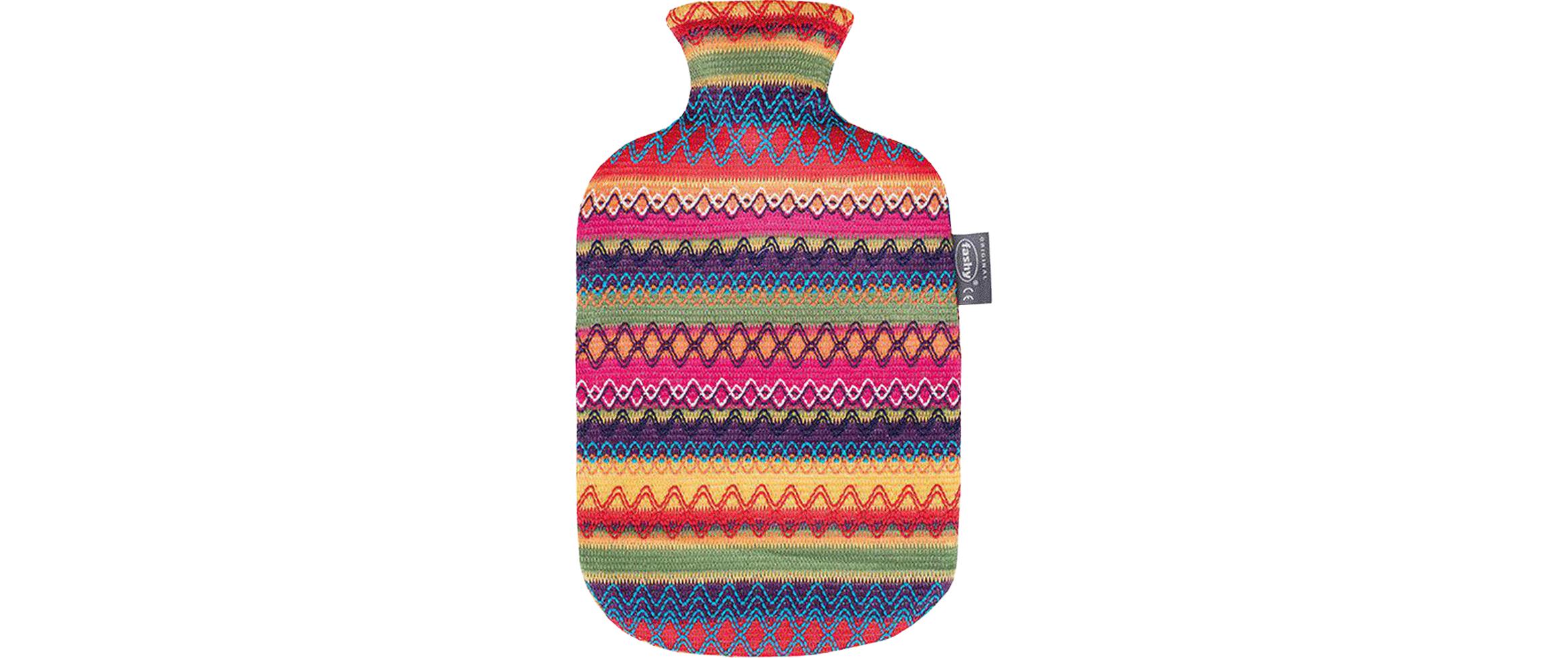 mit Peru-Design Bezug 2 LBettflasche mit Vliesbezug