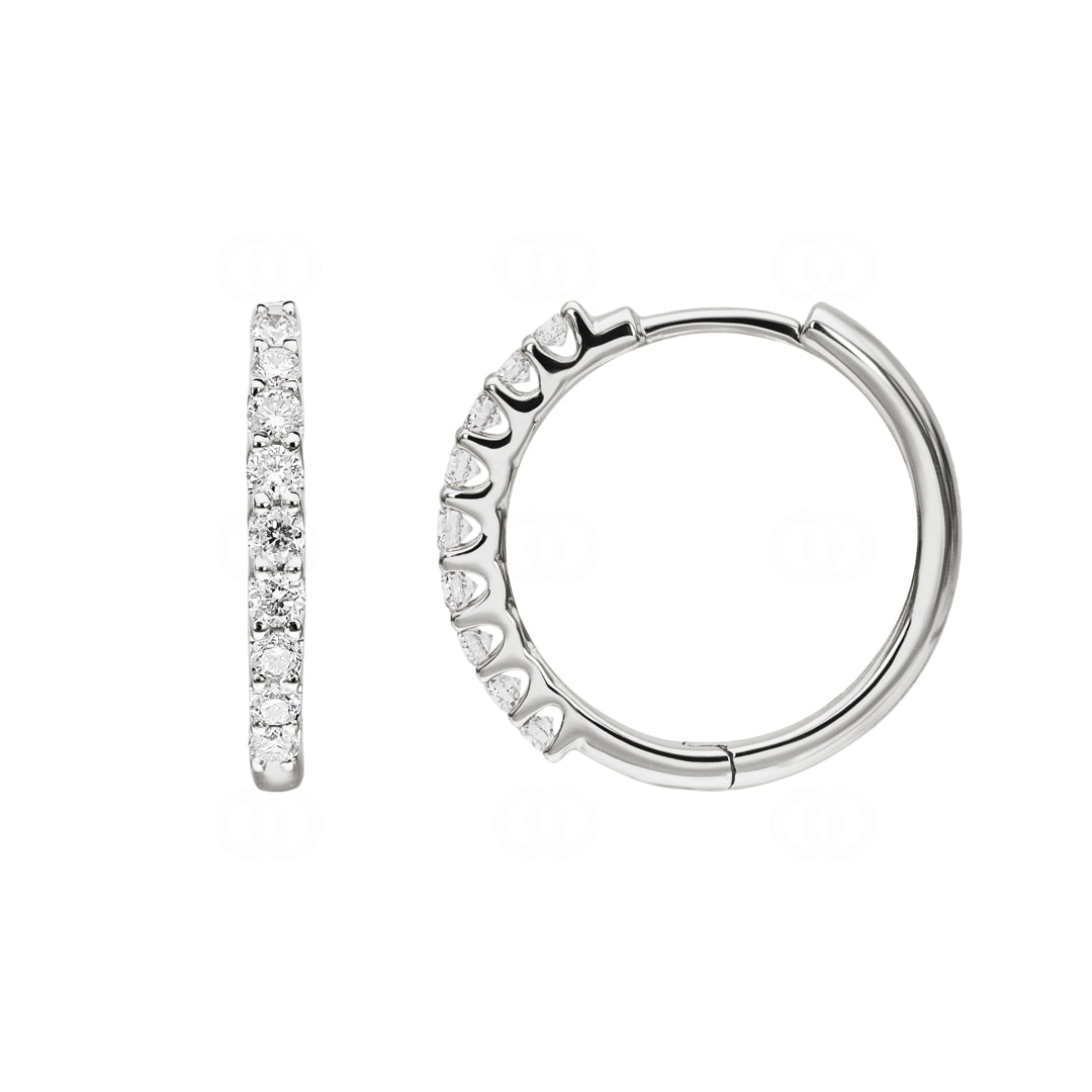 0.34 Karat Diamant-Kreolen 750/18 K Weissgold