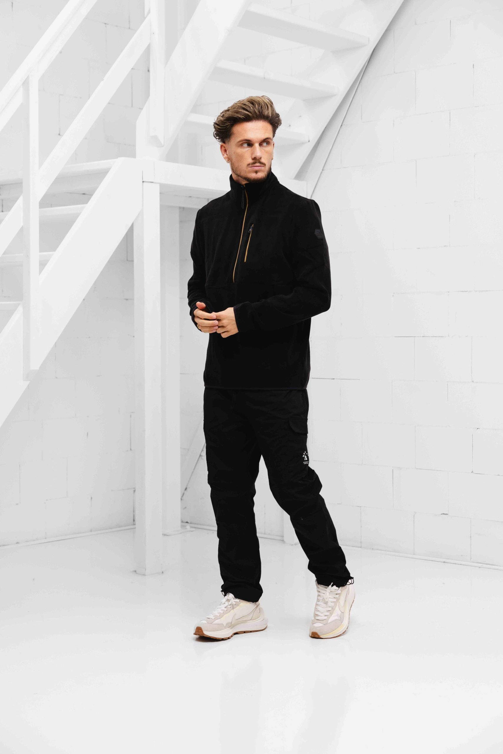 Cruyff Half Zip Fleece Sweater Heren Zwart