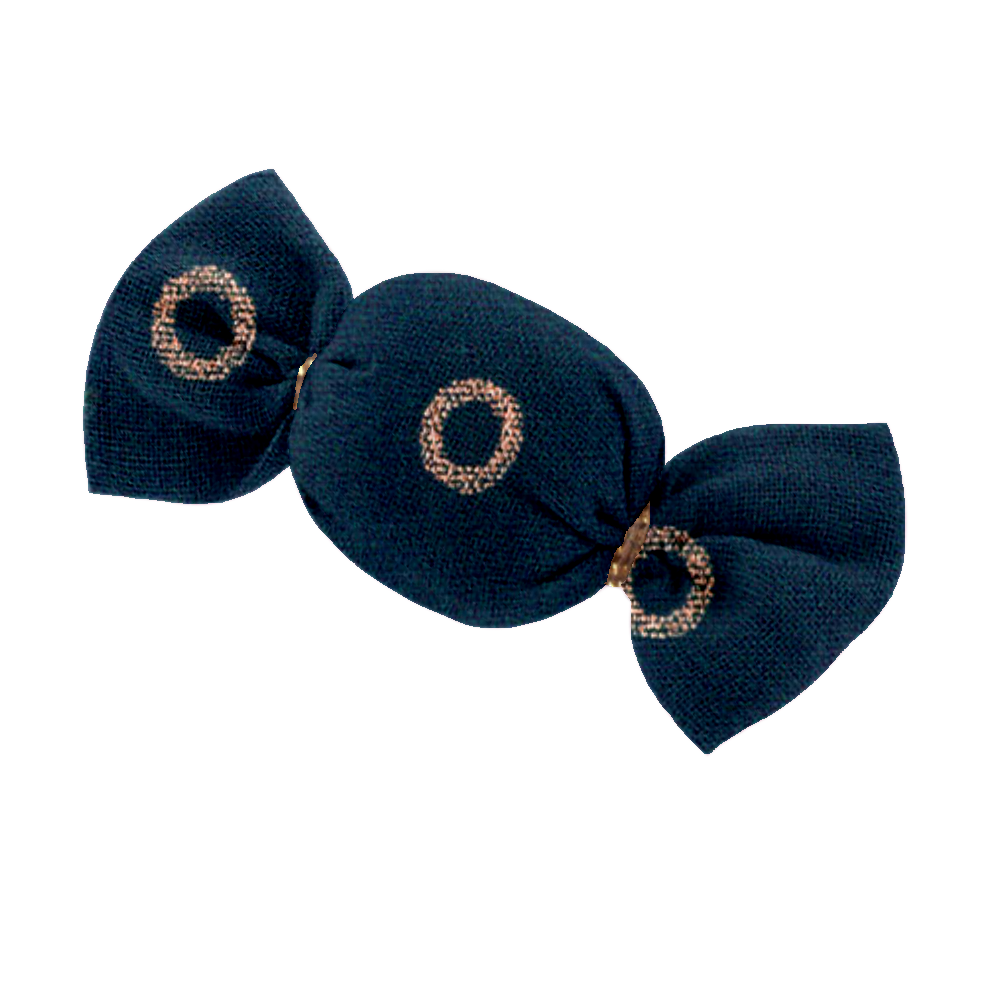 Petite Barrette Mini Bonbon Bulle Bronze Marine