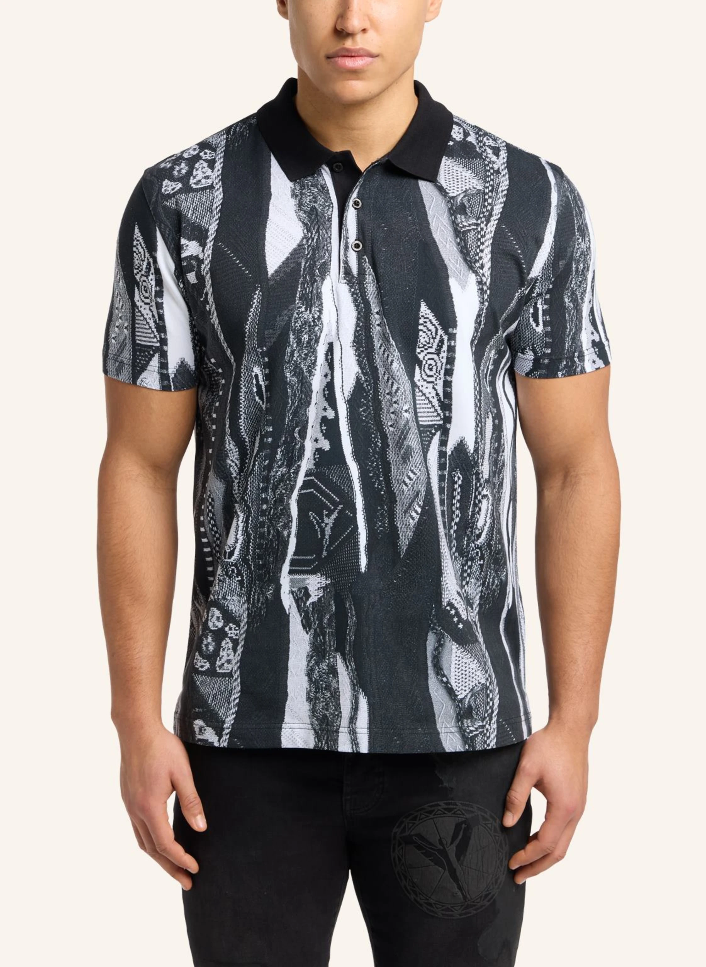 CARLO COLUCCI Poloshirt mit Knitprint EGG